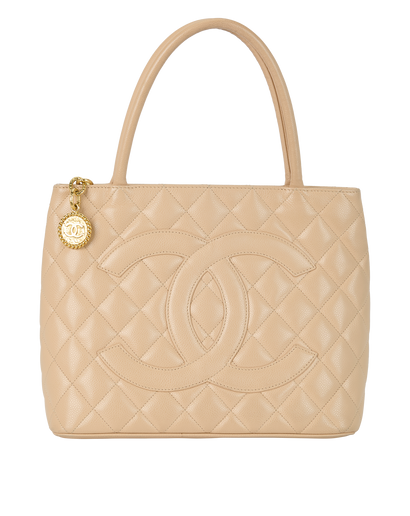 Medallion Tote, &pound;2,600, Handbags, Beige, Caviar Leather, Front view